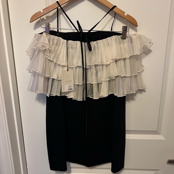 Alexis Dolci mini Dress. $625 retail. Black with ruffle detail on the bust. - Picture 6 of 11